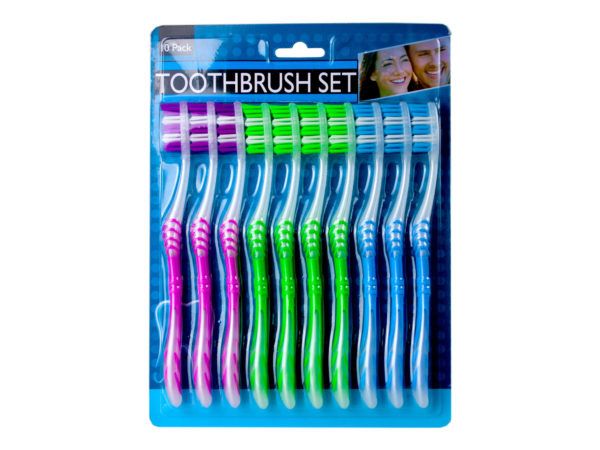 12 Bulk 10 Pack Toothbrush Set - at - bluestarempire.com