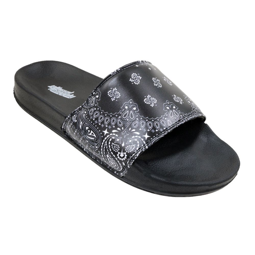 12 Bulk Men s Black Bandana Slides Black Bandana at bluestarempire