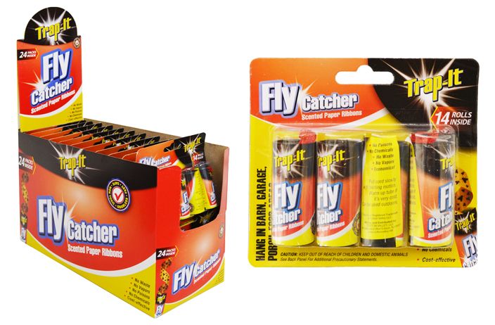 Fly Paper Ribbon 48 Bulk Fly Catcher Paper Ribbons 4 Pack - at - bluestarempire.com