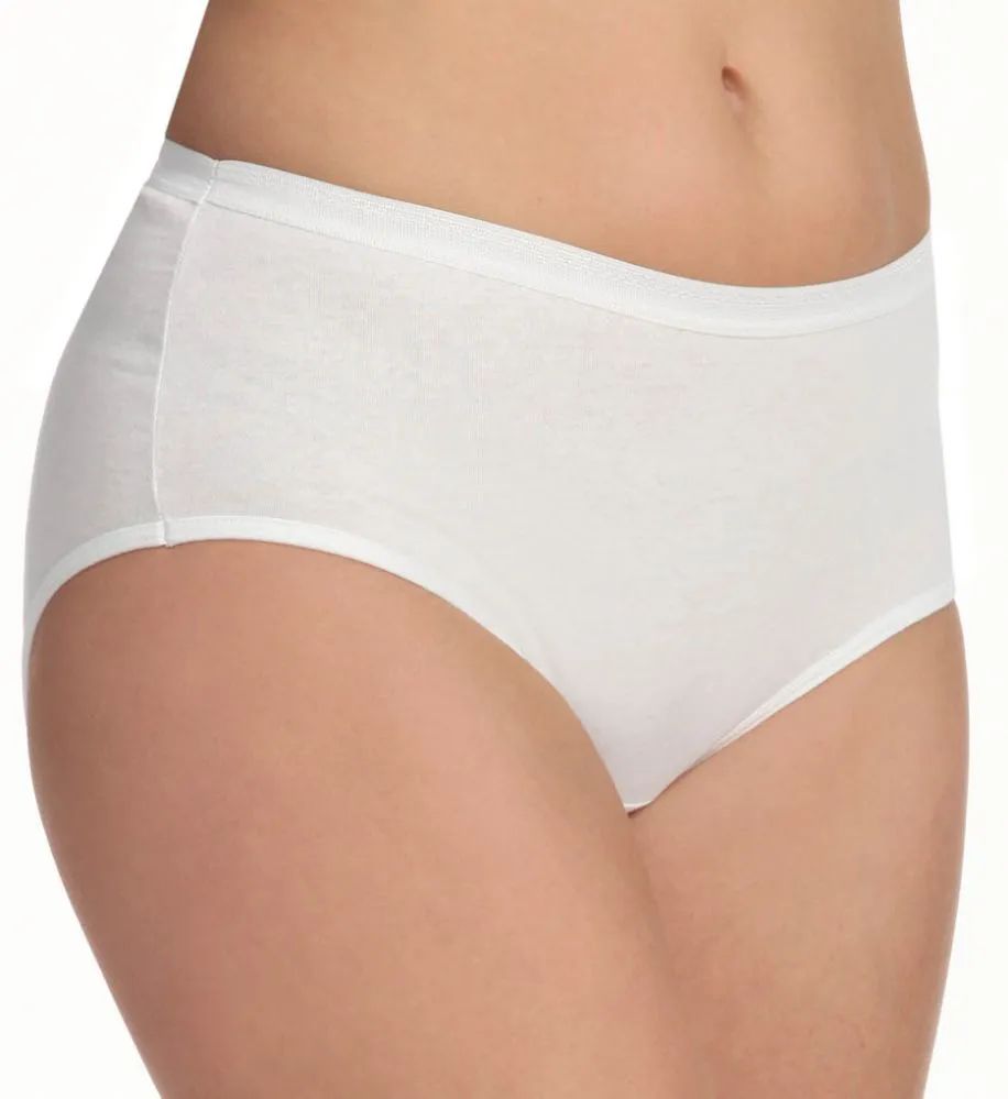 6 Bulk Yacht & Smith Womens White Underwear, Panties In Bulk, 95% Cotton - Size S