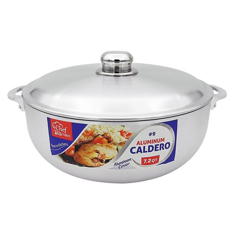 6 Bulk Aluminum Caldero 9 Wid Alu Lid - at - bluestarempire.com