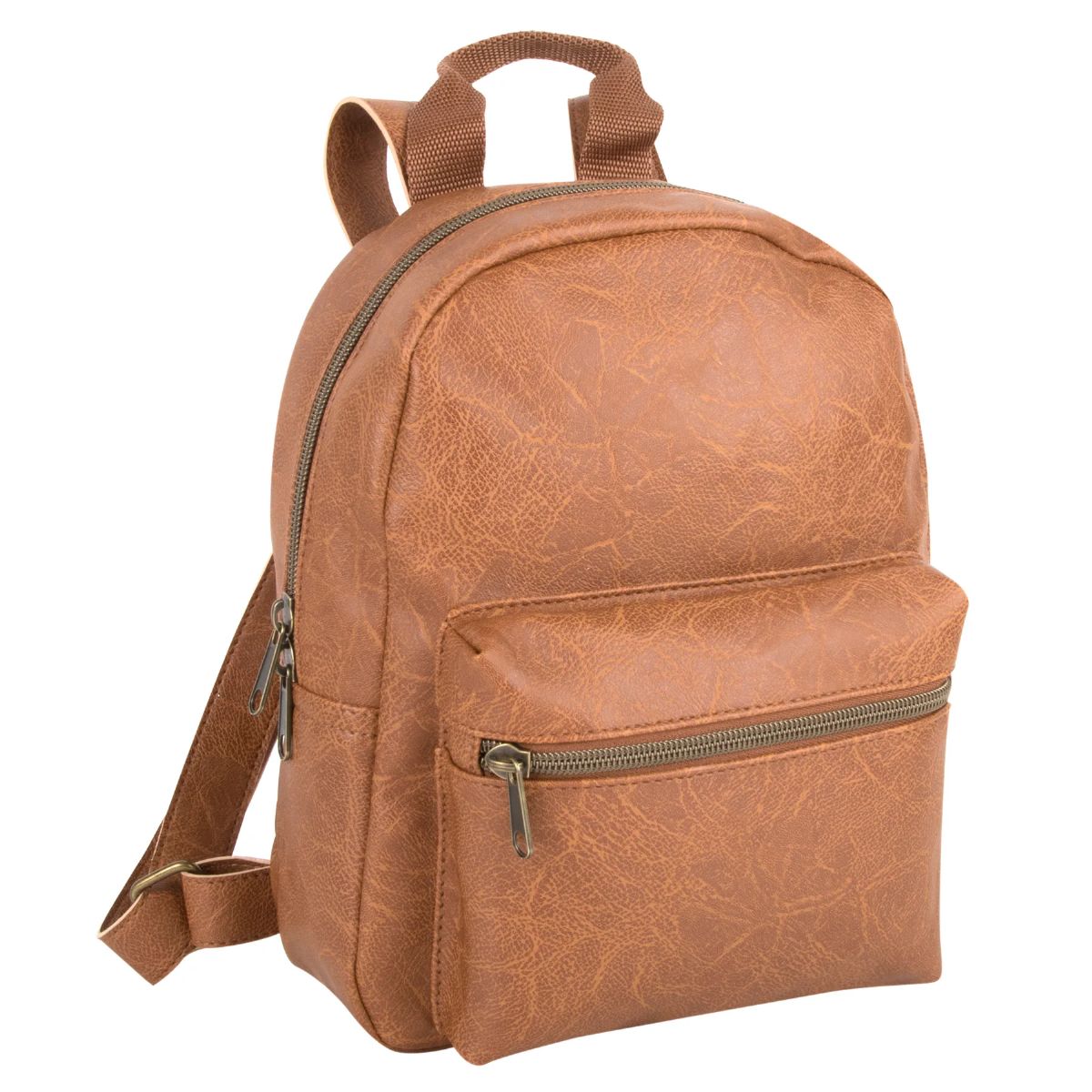 24 Bulk Mini Backpack 10 Inch Vinyl - Brown - at - bluestarempire.com