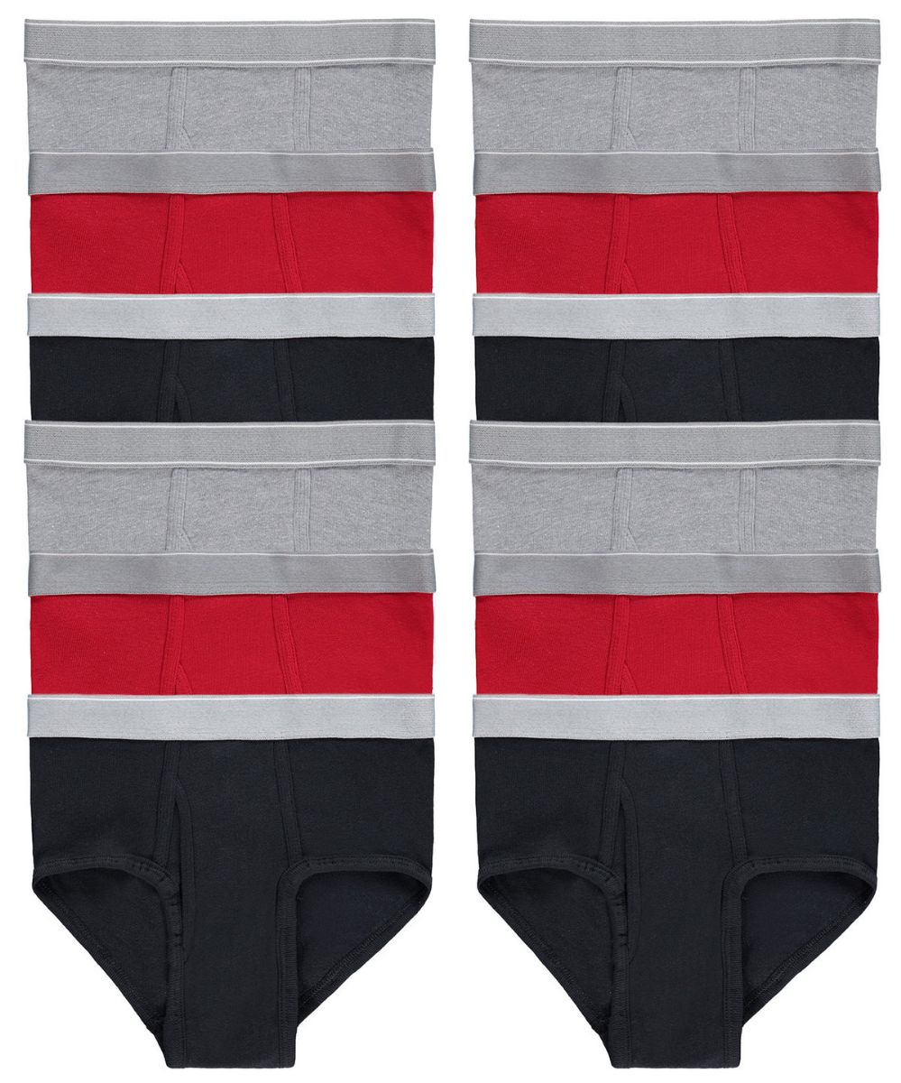12 Bulk Boys Cotton Underwear Briefs In Assorted Color, Size Large