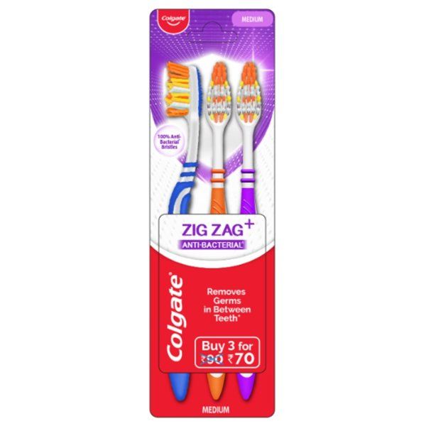 60 Bulk Colgate Toothbrush Zig Zag 3PK AntiBacterial at