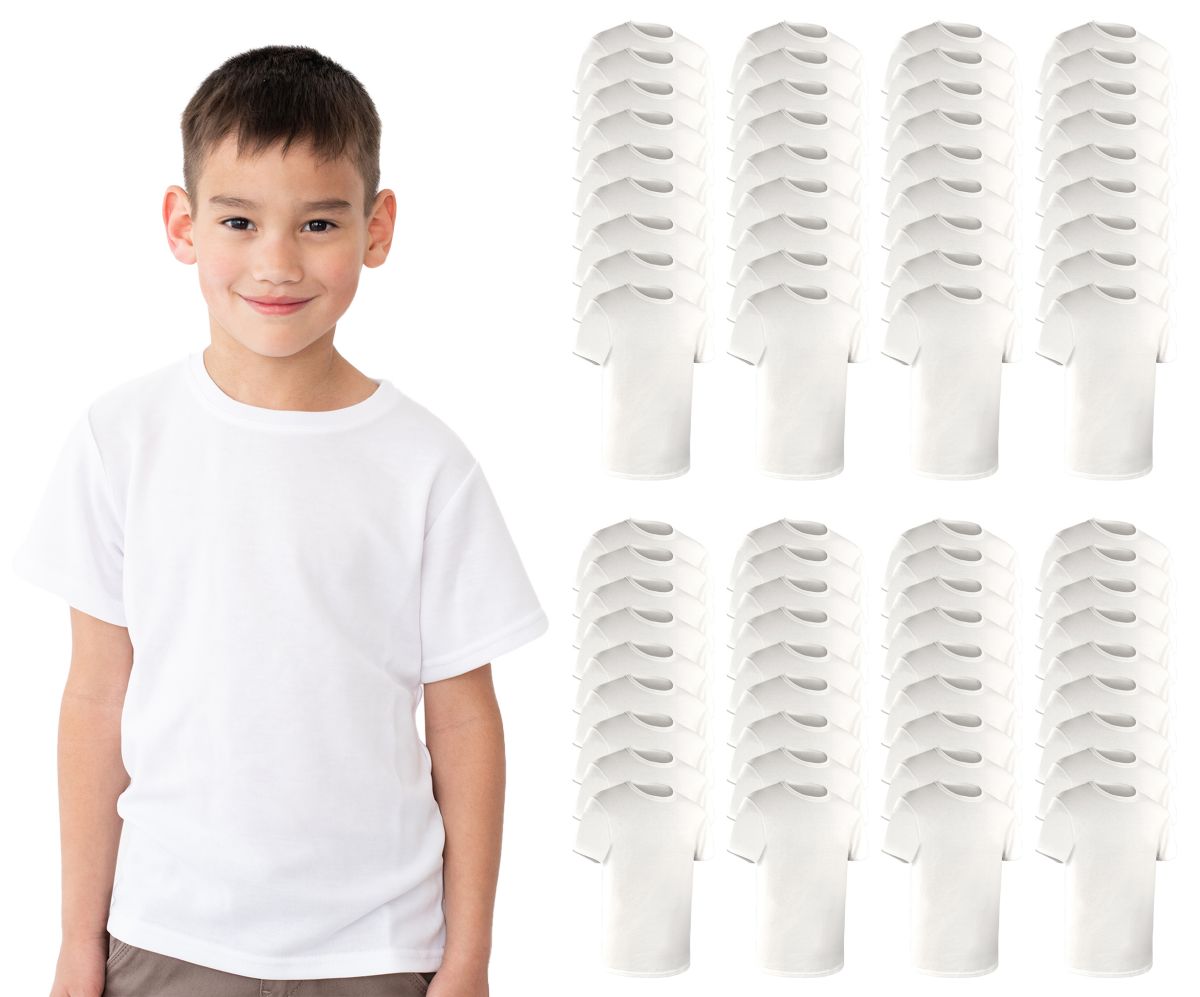 432 Bulk Fruit Of The Loom Boys Cotton Crew Neck Undershirt In White Size Small