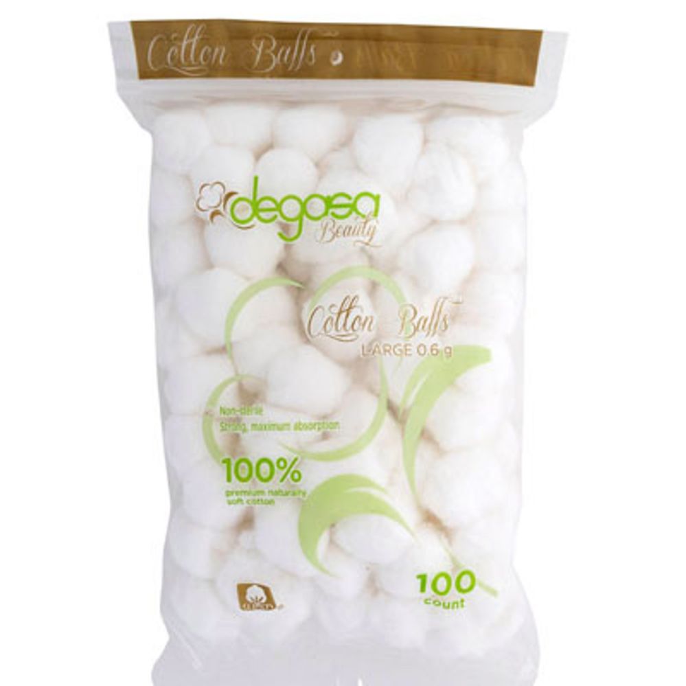 24 Bulk Cotton Balls 100ct 100% Cottonpeggable & Resealable Poly Bag