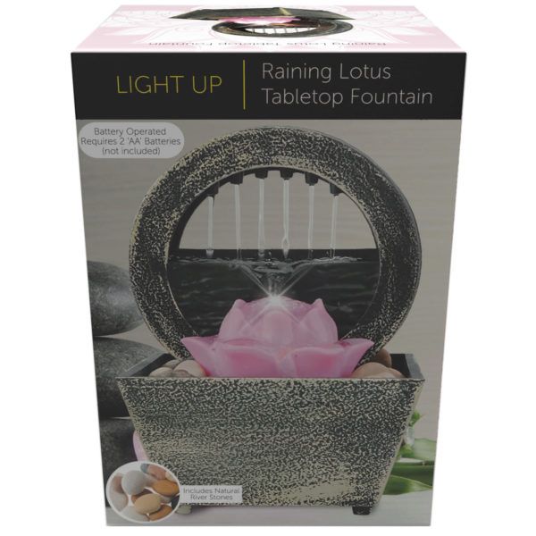4 Bulk BatterYOperated Led Raining Lotus Tabletop Fountain With