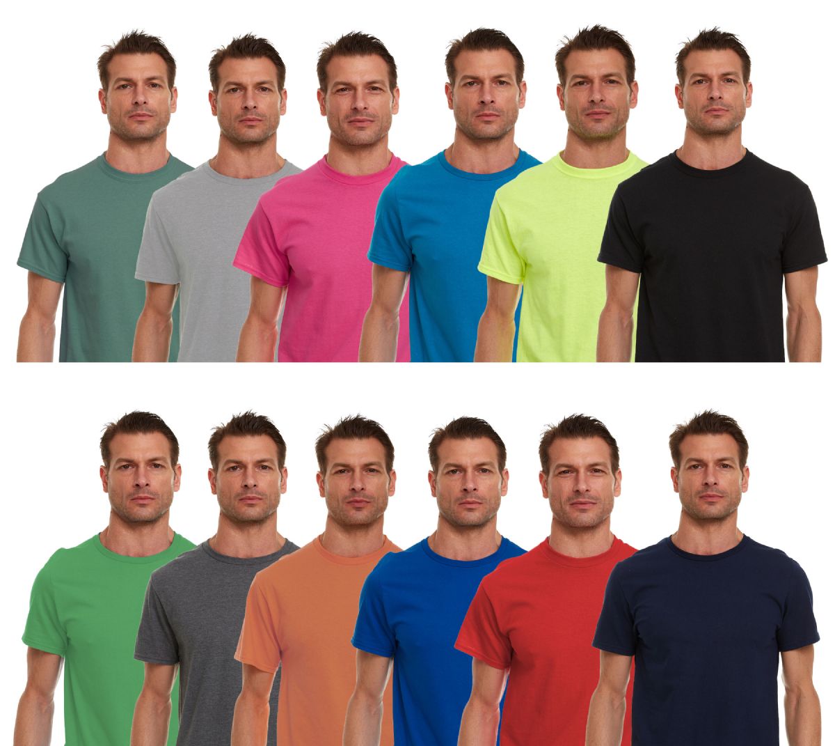 504 Bulk Mens Cotton Crew Neck Short Sleeve T-Shirts Irregular ...