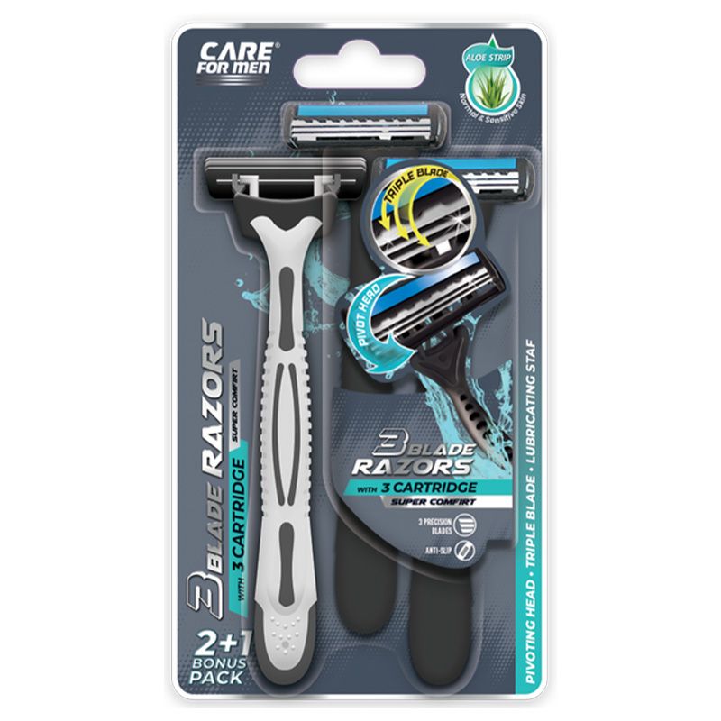 3 Piece Razorblade 48 Bulk 3pk Triple Blade Men Razors - at - bluestarempire.com