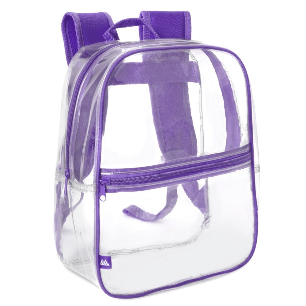 24 Bulk Mini Trailmaker Backpack Clear Single Colors Purple at bluestarempire