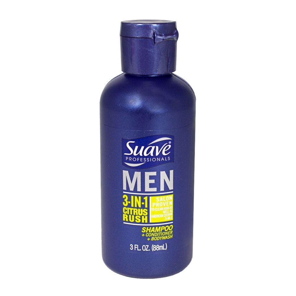 12 Bulk Travel Size Suave Men 3-IN-1 Citrus Rush Shampoo + Conditioner ...