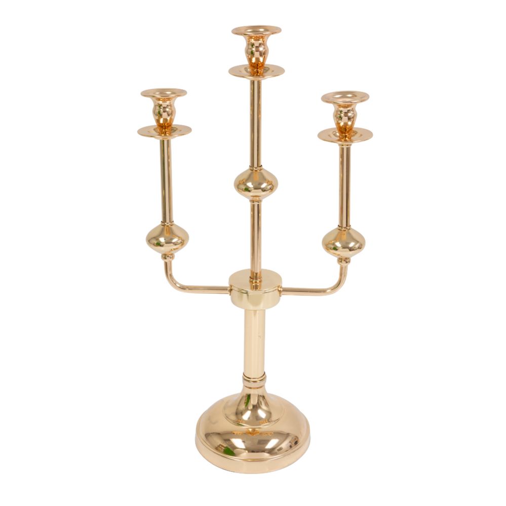 4 Bulk Metal 3-Arm Candelabra Table Centerpiece 20 inch - Gold - at ...
