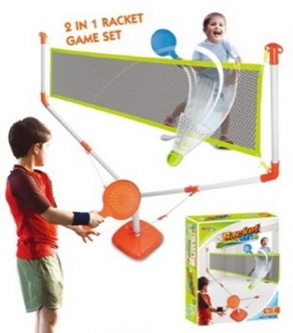 Kids Racket Ball Net 6 Bulk Racket & Net Set In Color Box - at - bluestarempire.com