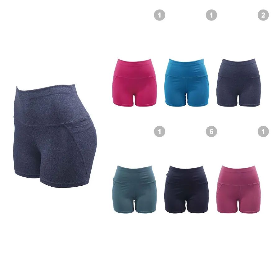 36 Bulk Womens Biker Shorts Assorted Solid Colors - at - bluestarempire.com