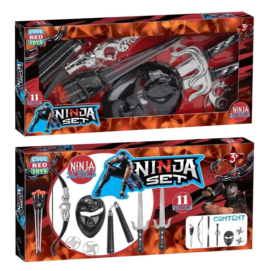 12 Bulk Costume Role Play Ninja Set With Mask (11 Pcs) - at ...