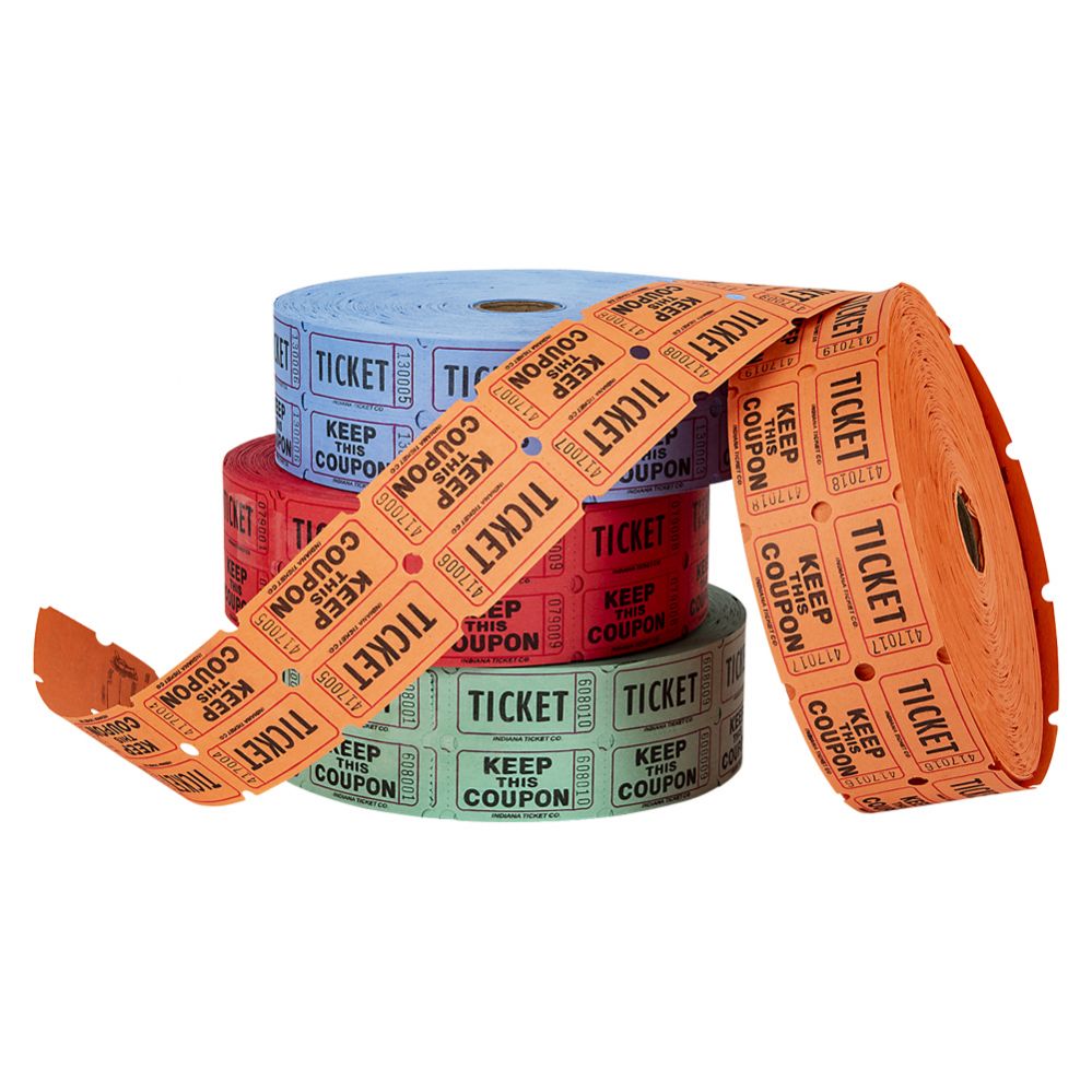 20 Bulk Double Roll Ticket 2000/roll - at - bluestarempire.com