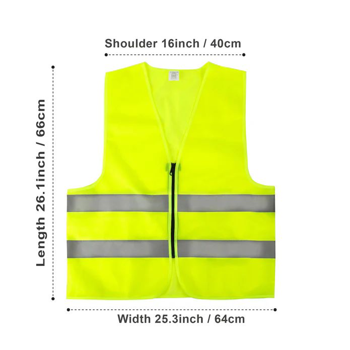20 Bulk Adult Zippered High Visibility Safety Vest With Reflective ...