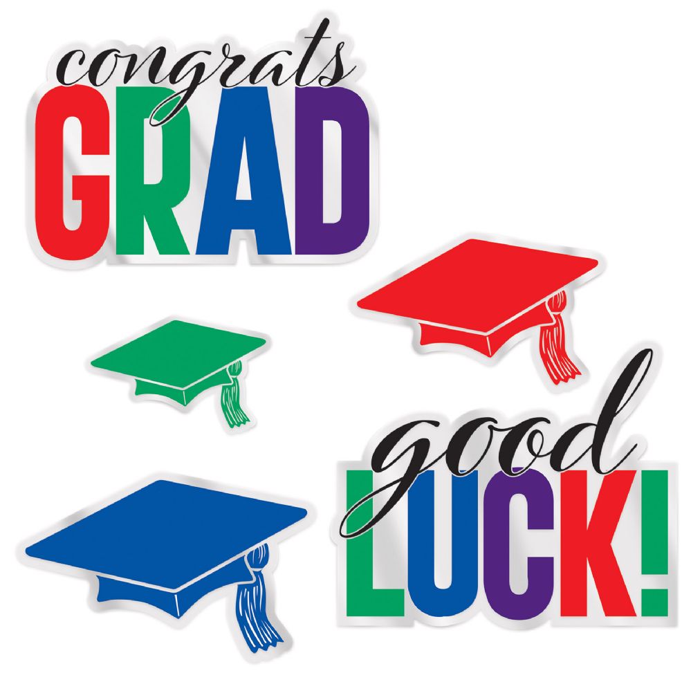 384 Bulk Plastic Congrats Grad Cutouts - at - bluestarempire.com