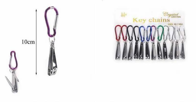 48 Bulk Assorted Color Nail Clipper Keychains - at - bluestarempire.com