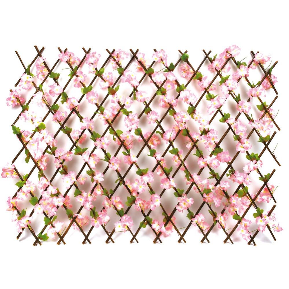 6 Bulk Expandable Fence With Pink Flower Vine 4ftx25-Inch/ 6s - at ...
