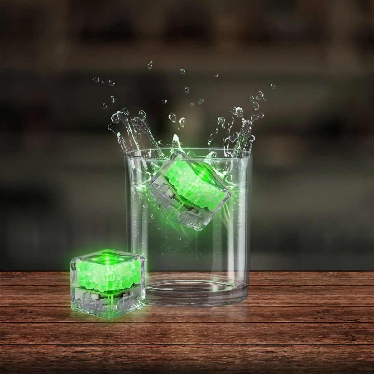 Containers Led Liquid 48 Bulk Green Liquid-Activated LED Ice Cubes 12's - at - bluestarempire.com