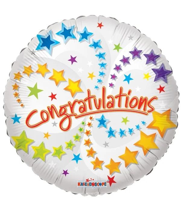 25 Bulk 1-Side Congratulations Round Shape White - at - bluestarempire.com