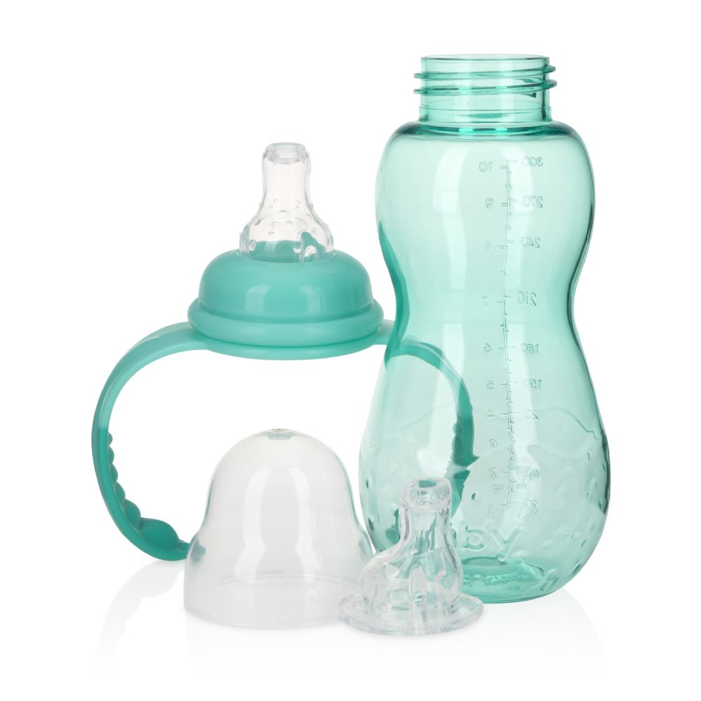 Nuby Tritan Sippy Cup – Bicchiere Con Beccuccio Morbido Pop-Open 360ml – Infrangibile, Senza BPA, Lavabile In Lavastoviglie – Impugnatura In Silicone Antiscivolo – Capitan Quench