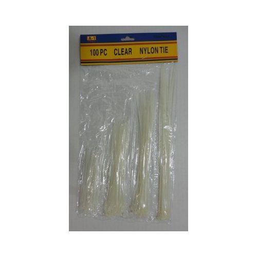 300 Bulk 100pc Clear Cable TieS4 Sizes at