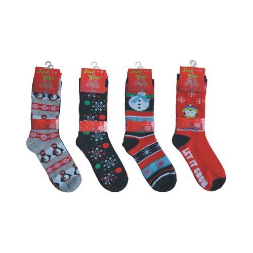 144 Bulk Crew Christmas Socks at