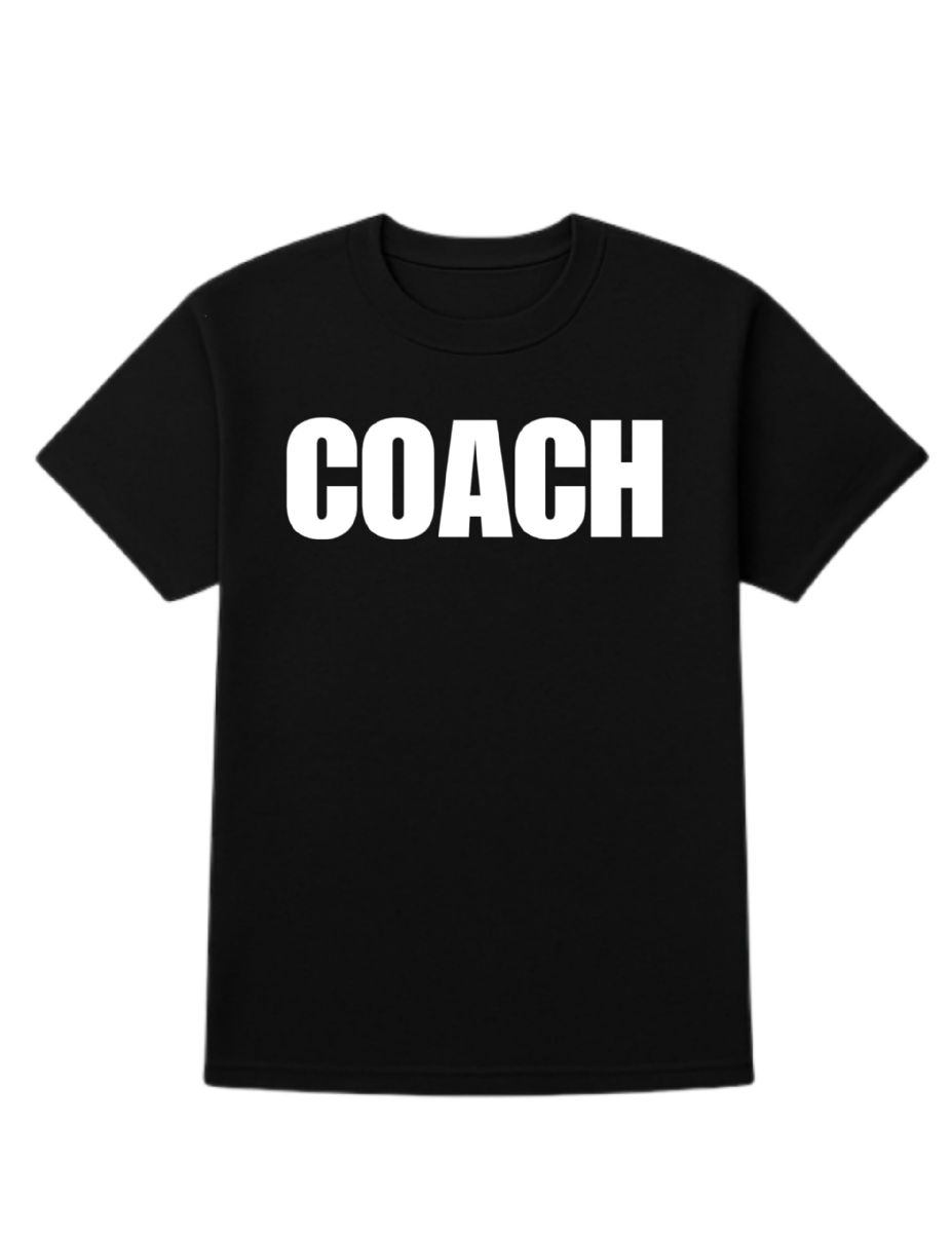 12 Bulk Black Coach T-Shirt Size M, Cotton Blend Printed In Usa For Sports & Team Leaders