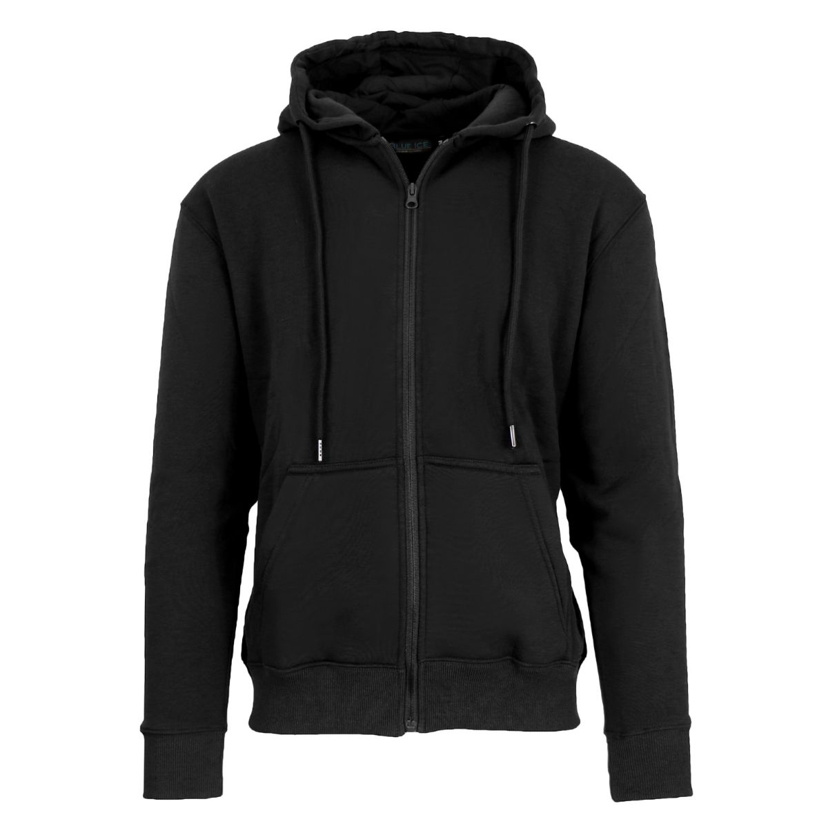24 Bulk Black Zip Up Fleece Lined Hoodies In Size xl
