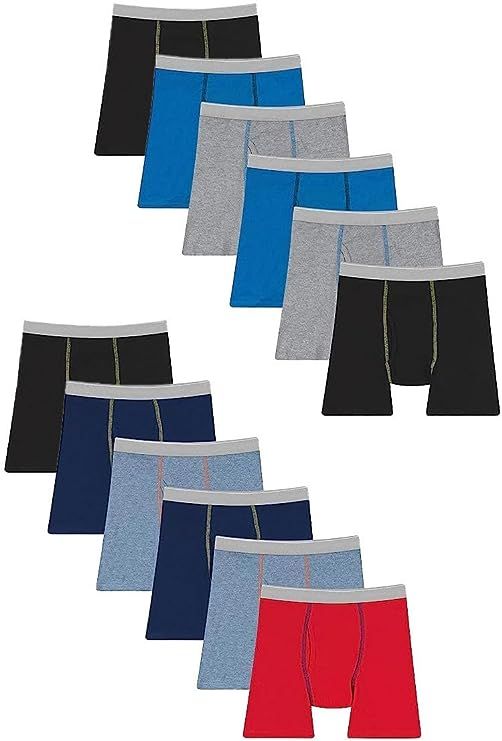 72 Bulk Boys Cotton Underwear Boxer Briefs In Assorted Colors, Size Xlarge