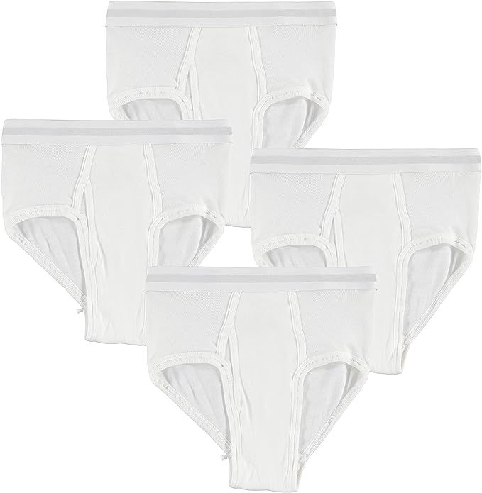 36 Bulk Boys Cotton Underwear Briefs In White, Size Large