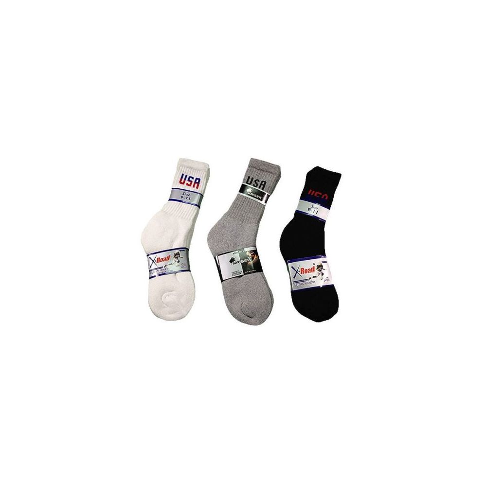 144 Bulk 144 Boys Sport Crew With Logo In Black Size 10-13