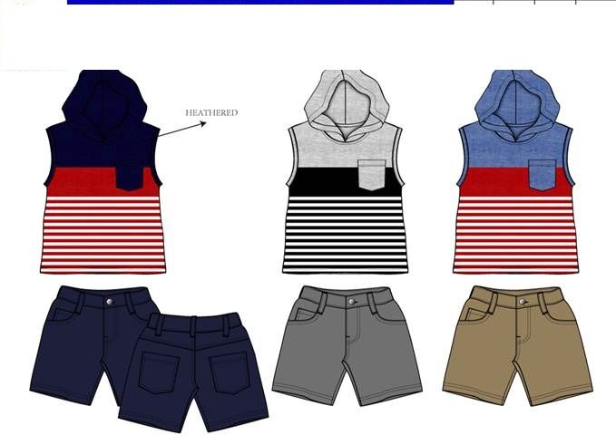 36 Bulk Boys Twill Short Sets 3 Colors Size 2-4 T