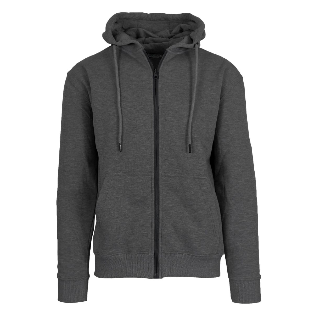 24 Bulk Charcoal Zip Up Fleece Lined Hoodies In Size L