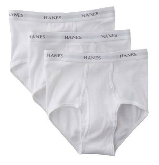 24 Bulk Hanes Mens White Brief Size Medium at