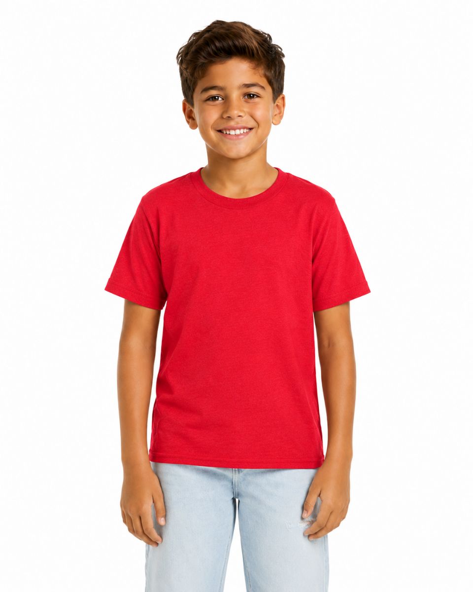 24 Bulk Kids Youth Cotton Red T Shirts Size X-Large