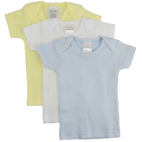 48 Bulk Large Boy's Rib Knit Pastel Short Sleeve T-Shirt 3-Pack