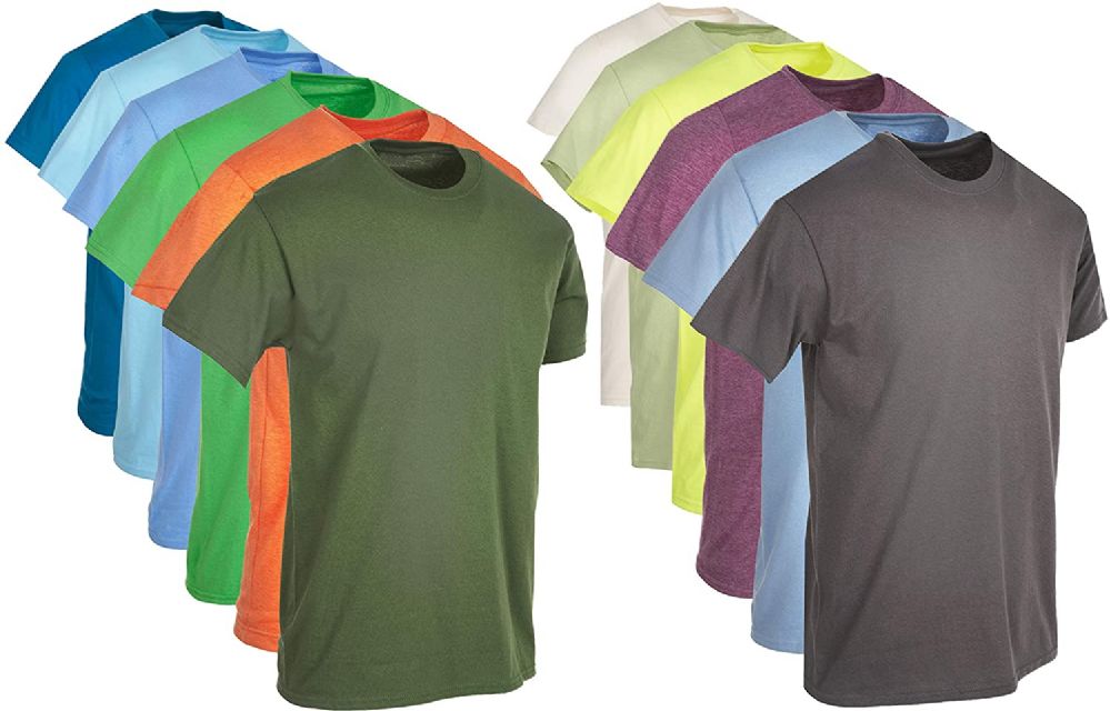120 Bulk Men's Cotton Short Sleeve T-Shirt Size 7X-Large, Assorted Colors