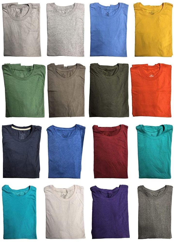 24 Bulk Men's Cotton Short Sleeve T-Shirt Size 4X-Large, Assorted Colors