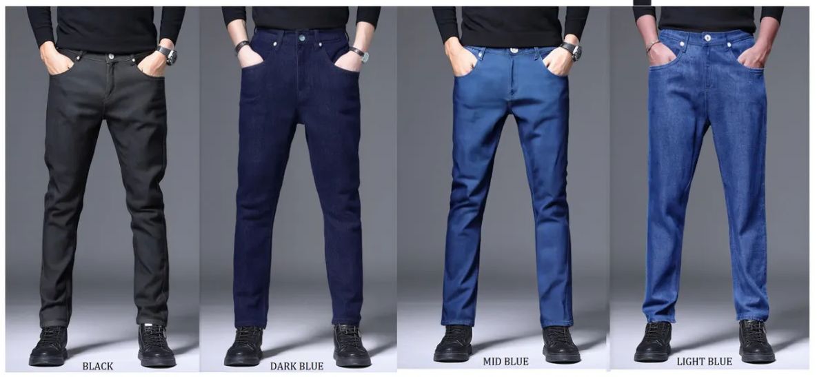 12 Bulk Men's Fleece Lined Jeans In Assorted Colors Pack aa