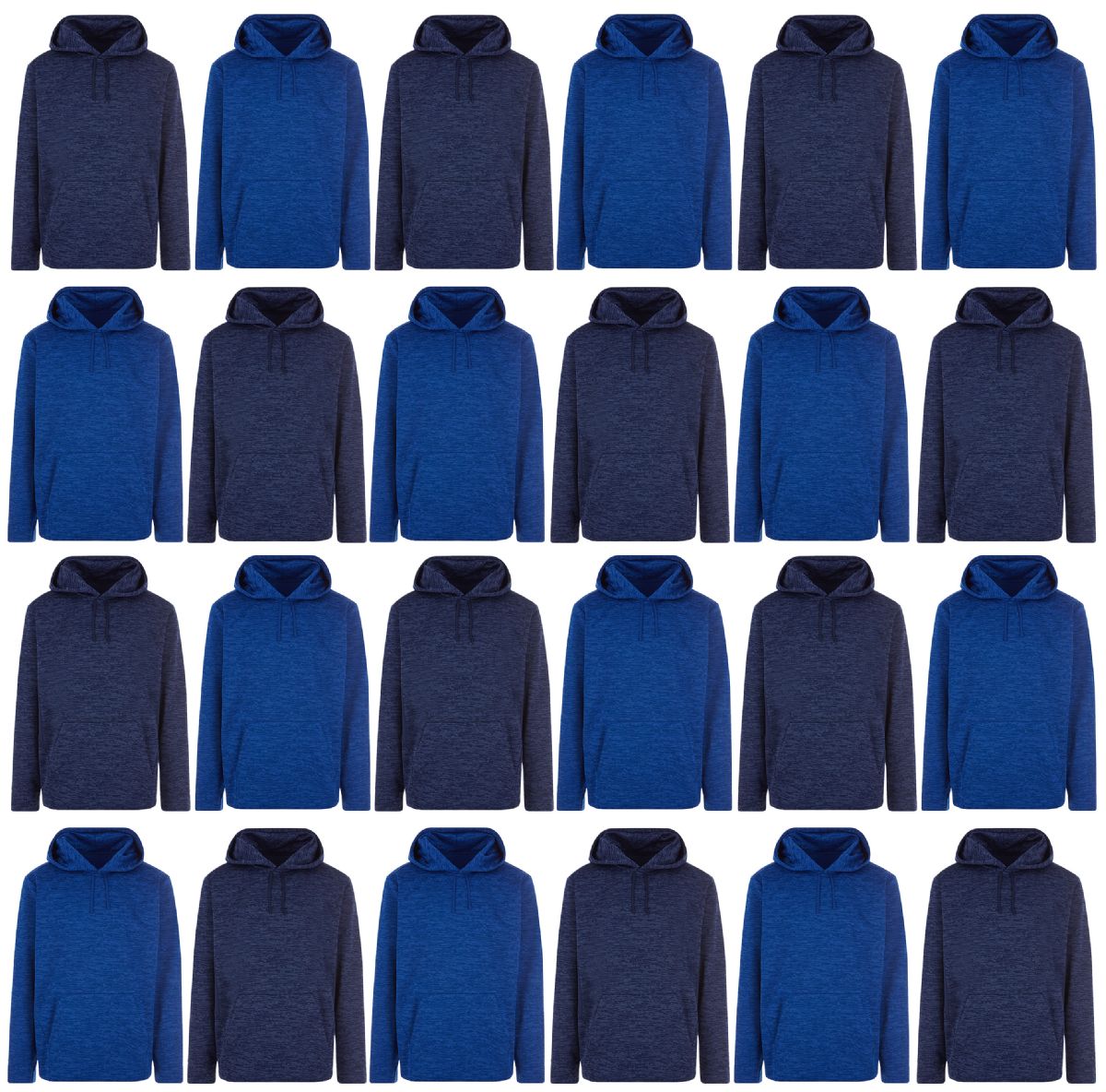 24 Bulk Men's Marled Assorted Color Hoodie Sweatshirt Size Large