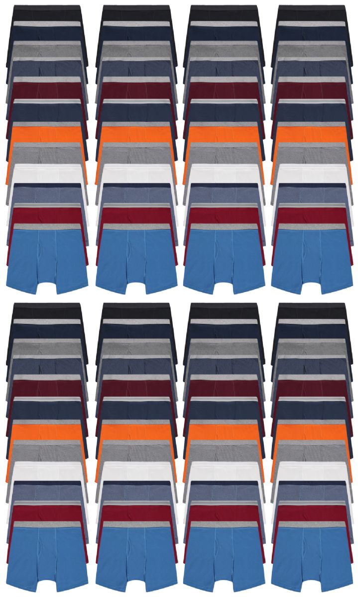 96 Bulk Men's Cotton Underwear Boxer Briefs In Assorted Colors Size 3xlarge