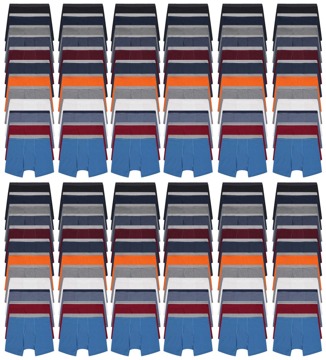 144 Bulk Men's Cotton Underwear Boxer Briefs In Assorted Colors Size Large