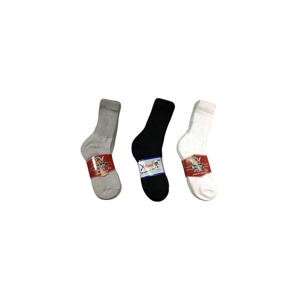 144 Bulk Mens Diabetic Crew Sock Size 9-11 In Black