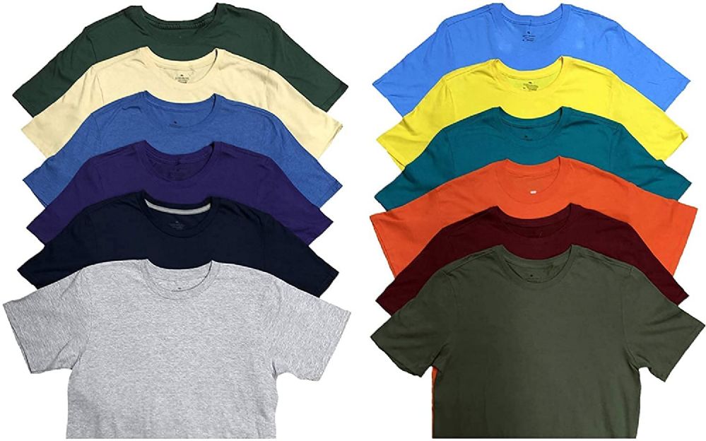 60 Bulk Mens Plus Size Cotton Crew Neck Short Sleeve T Shirt, Assorted Colors, Size 7xlarge