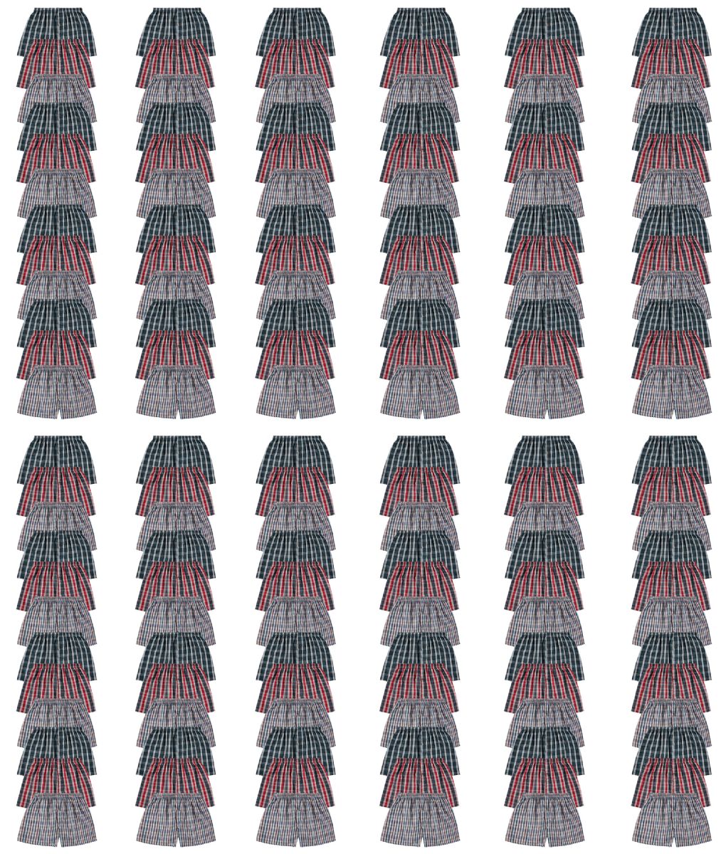 120 Bulk Mens Woven Plaid Boxer Shorts Size Large