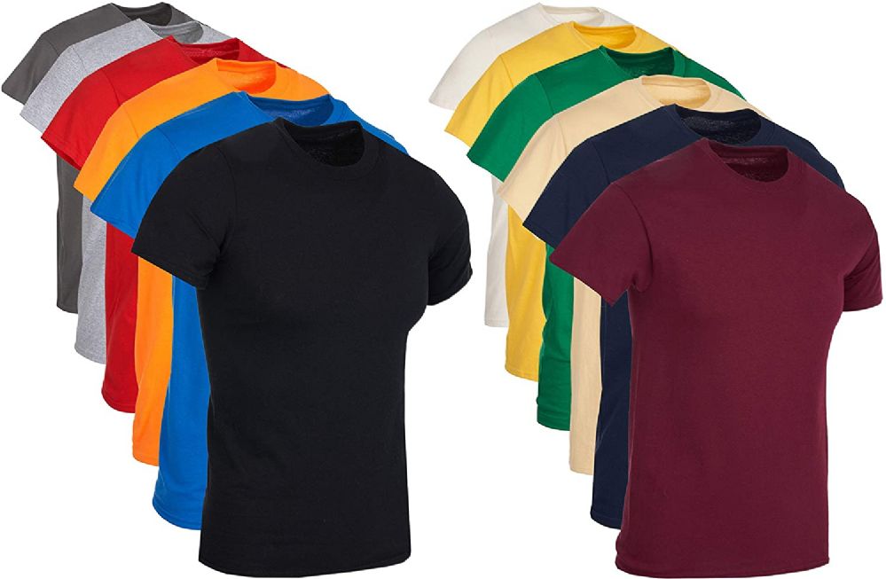 216 Bulk Mens King Size Cotton Crew Neck Short Sleeve T-Shirts Irregular , Assorted Colors And Sizes 4-5x