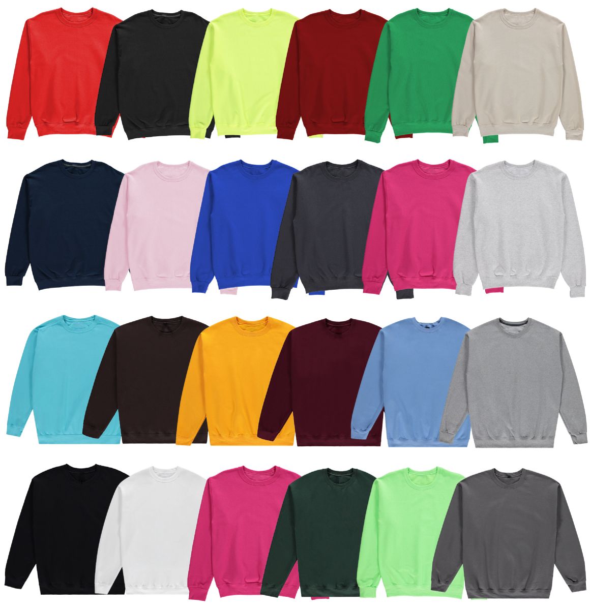 24 Bulk Unisex Assorted Colors Fleece Sweat Shirts Assorted Sizes And Colors